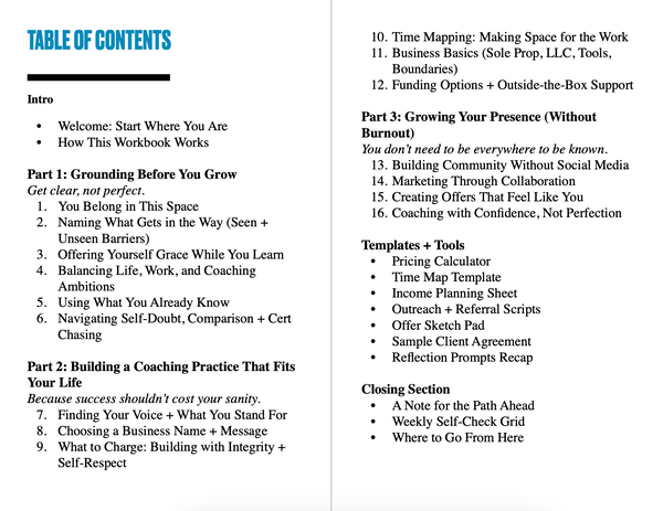 Start Where You Are: A Grounded Guide for New Run Coaches - PDF Workbook