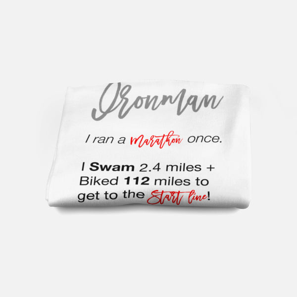 Ironman Distances Minky Blanket - Triathlon Blanket - Fluffy Adult Blanket