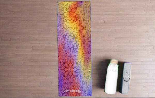 i am strong. Yoga Mat Towel - Yoga + Pilates Gift - Nonslip Yoga Towel