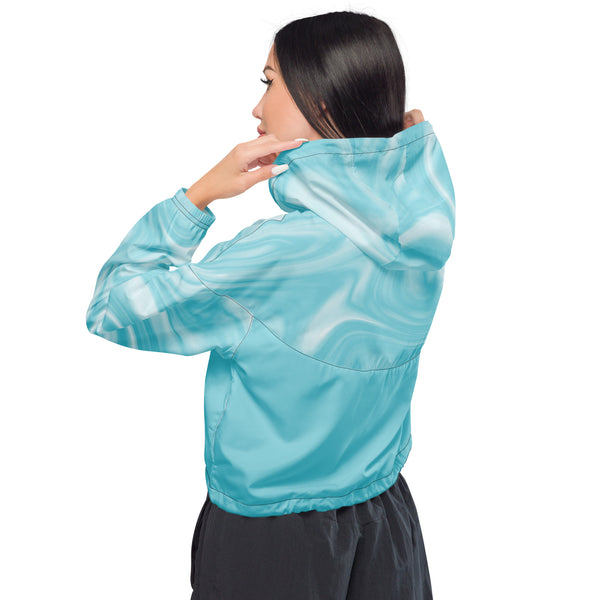 Marbled Cropped Windbreaker - Running Jacket - Rain Jacket