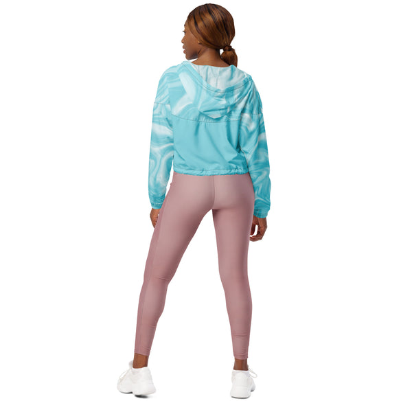 Marbled Cropped Windbreaker - Running Jacket - Rain Jacket