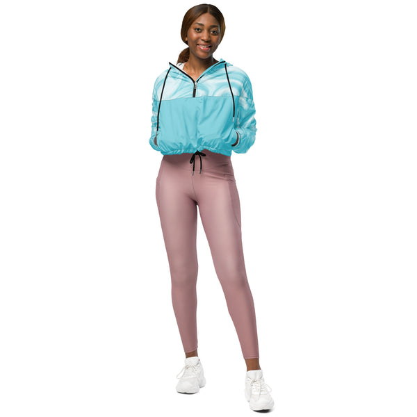 Marbled Cropped Windbreaker - Running Jacket - Rain Jacket