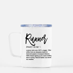 Definition of a Runner Travel Mug w/ Lid - Gifts for Runners - Swag Gift