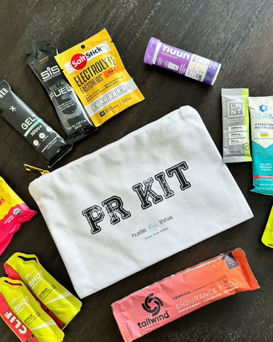 PR Kit Running Fuel Bag | Canvas Runner Pouch | Race Day Essentials Organizer | Running Gift Idea