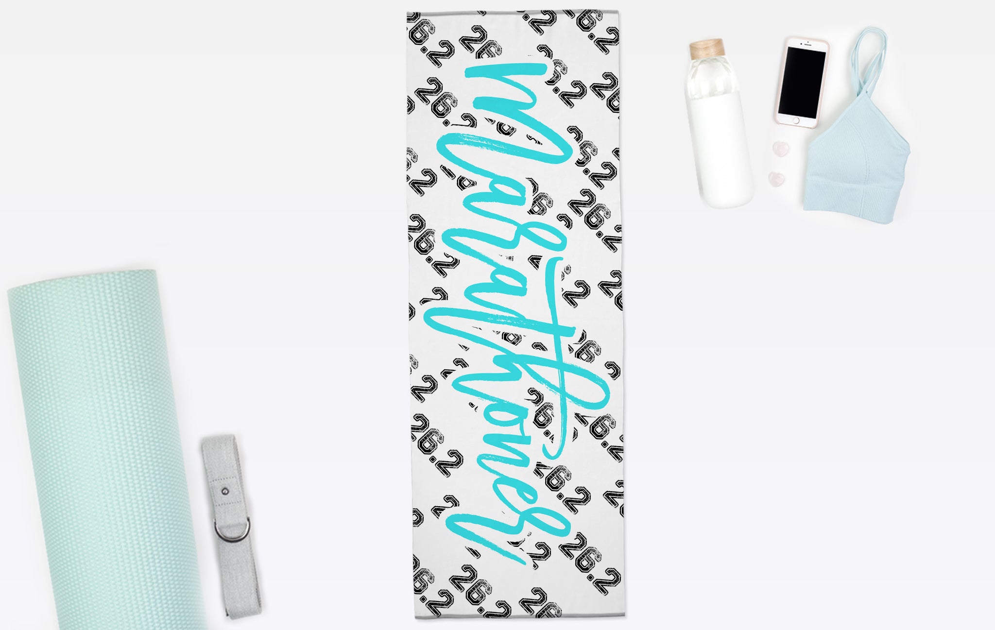 26.2 Marathoner Yoga Mat Towel - Nonslip Yoga Towel