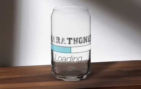 Marathoner in Training Can-shaped glass