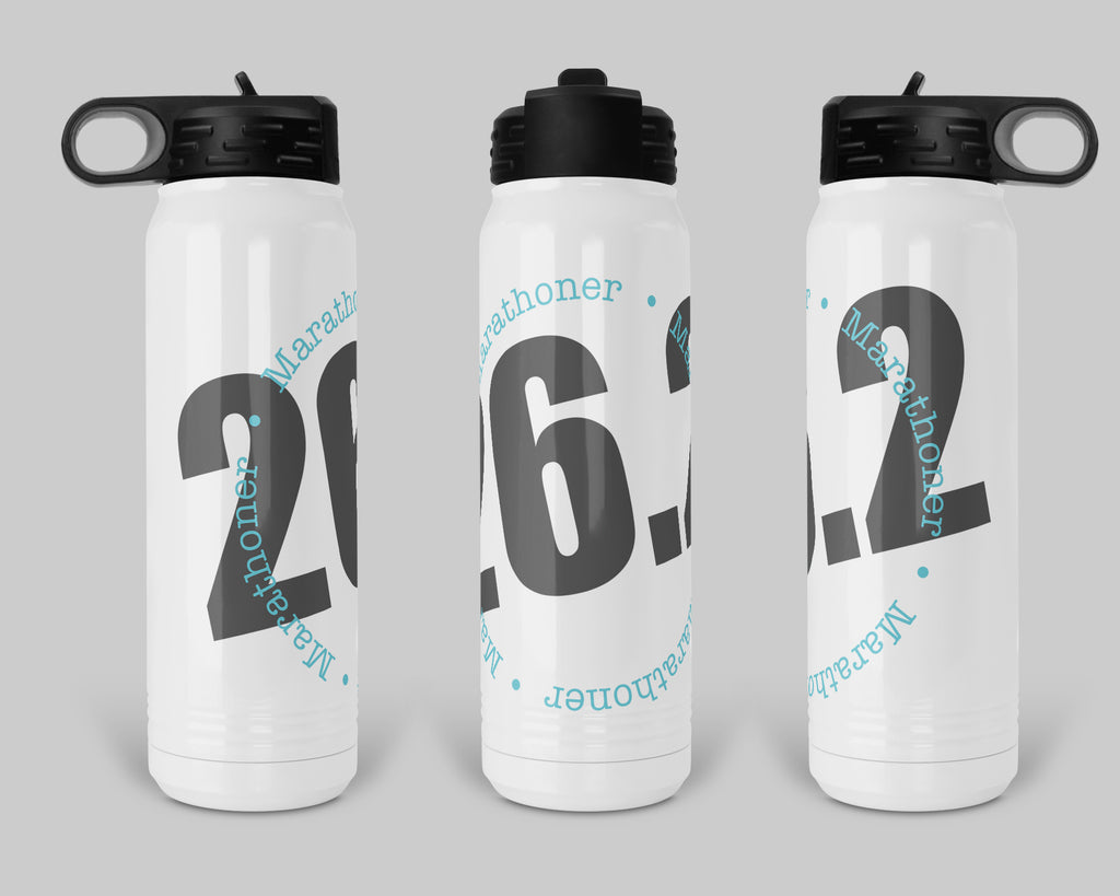 26.2 Marathoner Water Bottle with Flip Top Straw - Stainless Steel