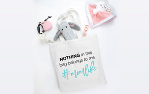 Mom life Tote Bag - Beach Bag - Cute Book Bag - Swag Bag - Reusable Bag