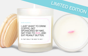 Too Much To Ask Pink Wick Candle - Limited Edition - Coconut Soy Blend - Running Gift