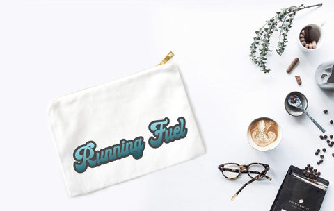 Running Fuel Cosmetic Bag - Cute Makeup Pouch - Swag Bag - Running Gear Bag