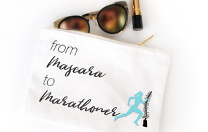 Mascara Marathoner - Cosmetic Bag - Cute Makeup Pouch - Swag Bag - Running Fuel Bag