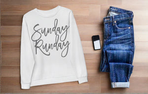 Sunday Runday - White Running Sweatshirt