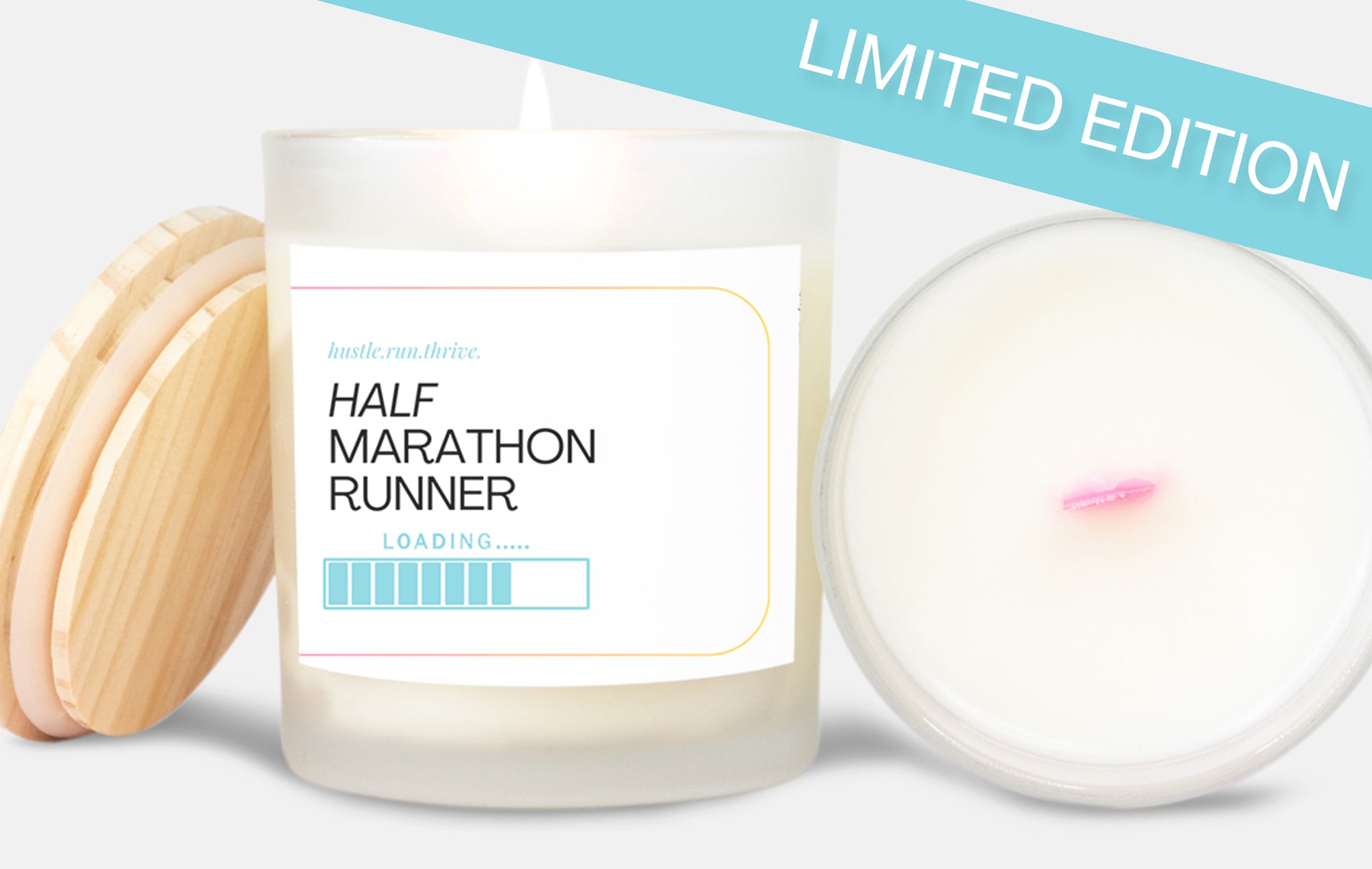 Half Marathon Training Pink Wick Candle - Limited Edition - Coconut Soy Blend - Running Gift