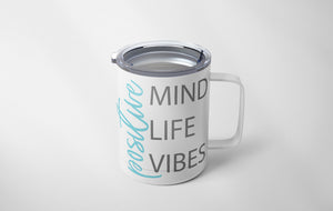 Positives Travel Mug with Lid - Stainless Steel Coffee Mug - Swag Gift - Metal Mug