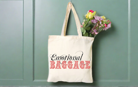 Emotional Baggage Tote Bag - Beach Bag - Funny Book Bag - Swag Bag - Reusable Bag