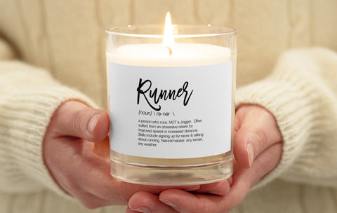 Definition of a Runner Candle - Glass Jar Soy Wax Candle - Running Gifts