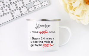 Ironman Distances Triathlon Camp Mug - Stainless Steel Coffee Mug - Swag Gift
