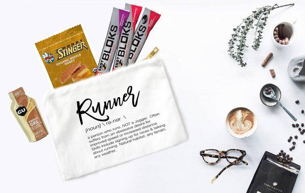 Runner Definition Fuel Bag | Canvas PR Kit for Runners | Running Essentials Pouch | Runner Gift Idea