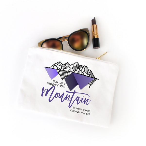 Purple Mountains Canvas Pouch | Inspirational Cosmetic Bag | Everyday Organizer | Travel and Toiletry Bag