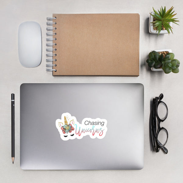 Chasing Unicorns Sticker - Vinyl Die Cut Sticker - Swag Gift